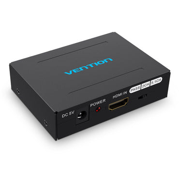 Vention HDMI Audio Splitter Extractor 4K UHD 30Hz Stereo Fiber Optic RCA Switcher Segregator for TV, Laptops, Amplifier, Projector | AFHB0