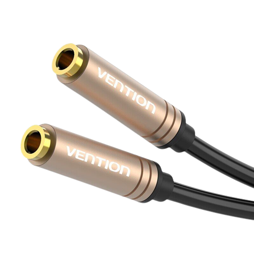 Vention TRS 3.5mm Female to TRS 3.5mm Female 0.3-Meter Gold Plated (BFABY) Audio Extension Cable for PC, Laptops, Mobile Phones, Tablets, Macbook