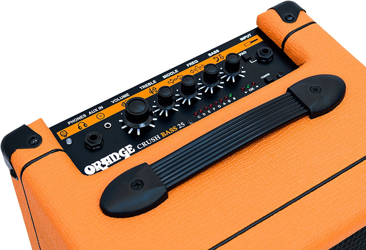 Orange Amps Crush Bass 25/50 Watt Combo Amplifier with Active 3 Band EQ, Parametric Mid Control & Chromatic Tuner for Electric Guitars