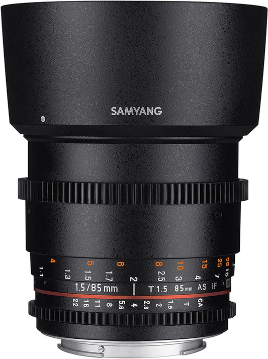 Samyang 85mm T1.5 VDSLRII Cine Lens for Canon EF Mount DSLR Camera SYDS85M-C