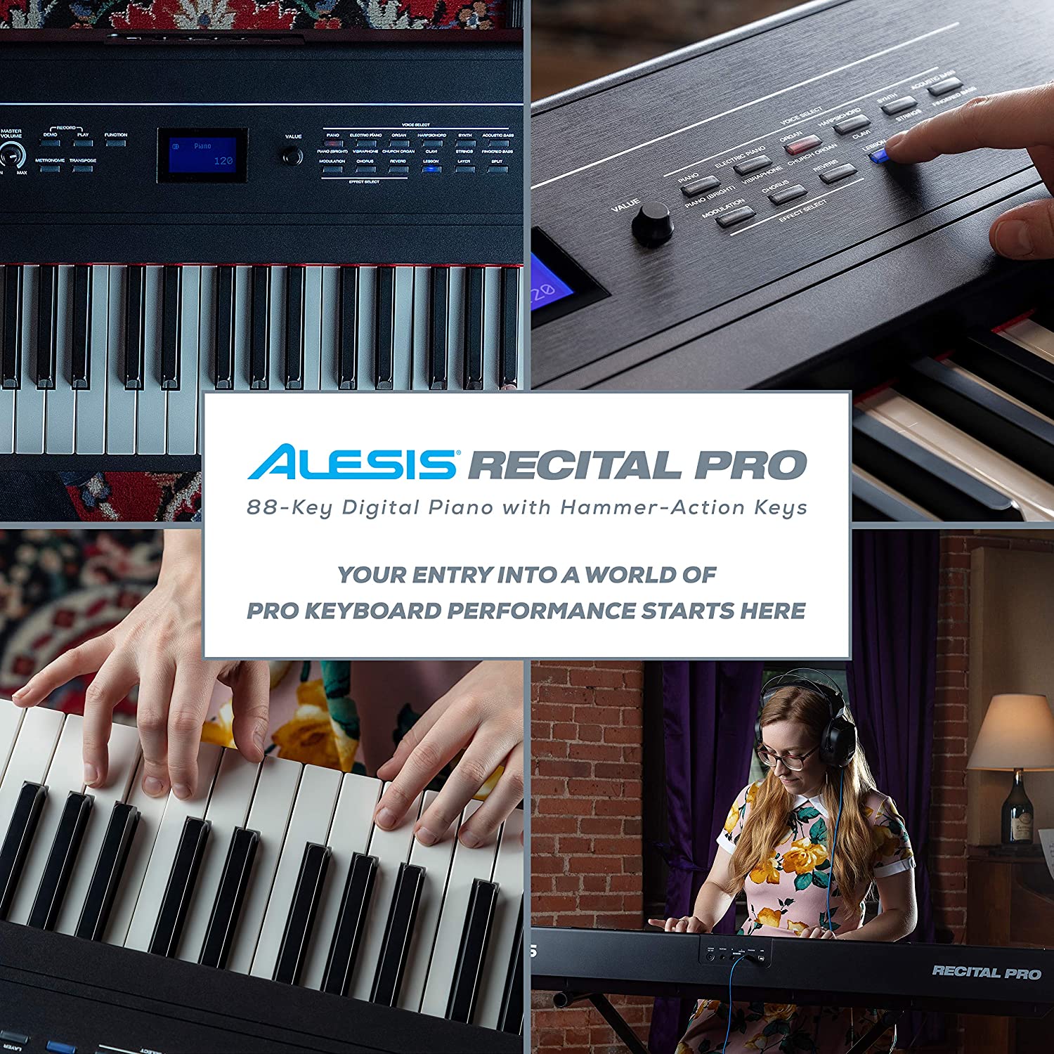 Alesis Recital Stage Pro 88-Key Full Size Digital Piano Electric