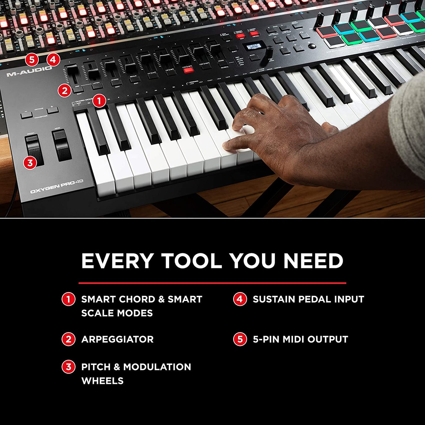 M-Audio Oxygen Pro 49 Powerful, 49-key USB Powered MIDI Controller with Smart Controls and Auto-mapping