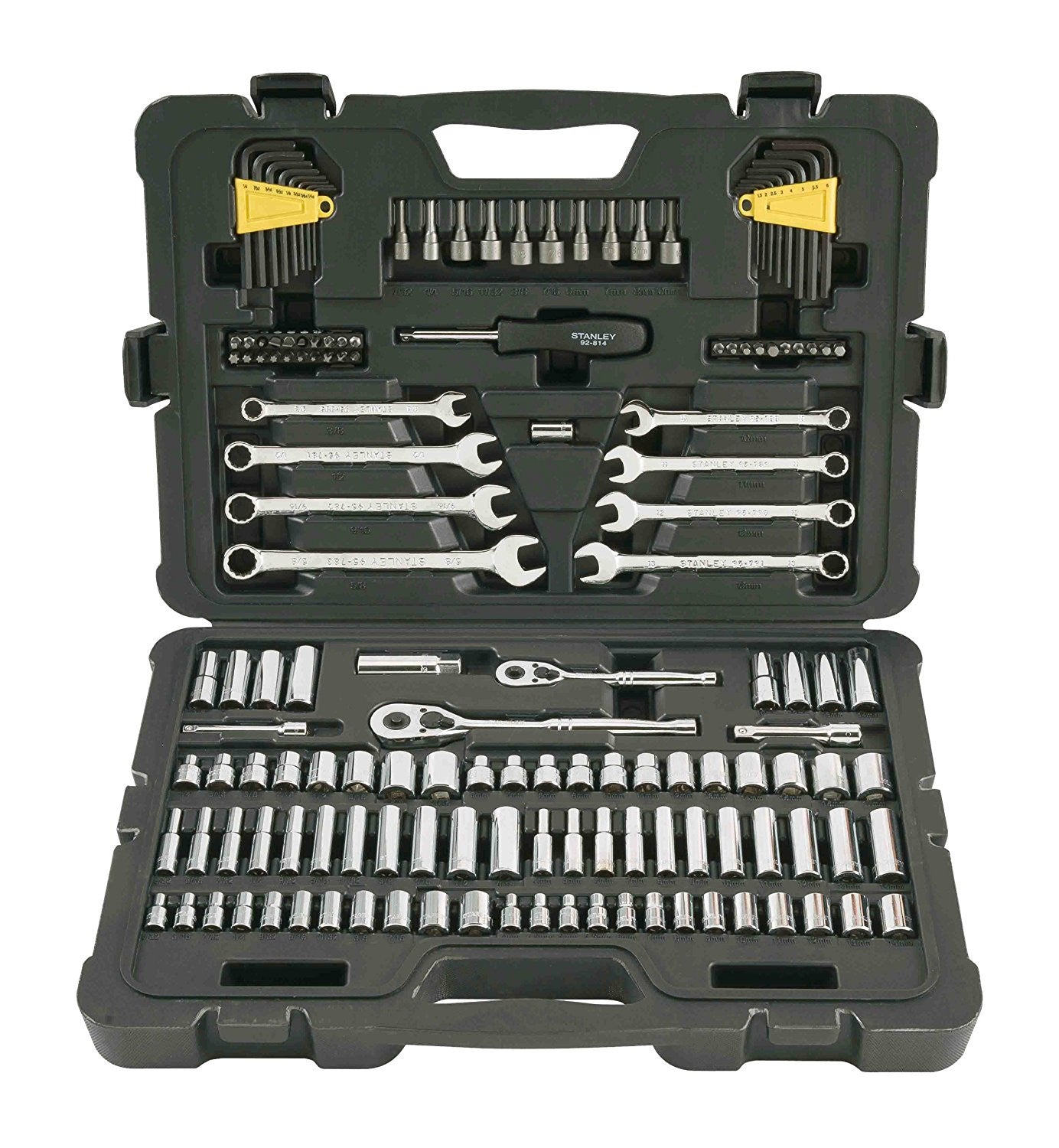 Stanley STMT71653 145-Piece Mechanics Tool Set Torque Ratchet Socket Hex Extensions  