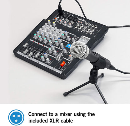 Samson Q2U USB/XLR Dynamic Microphone with Accessories Podcasting Live Sound Music Recording