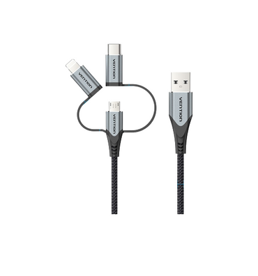 [CLEARANCE] Vention MFi 3 in 1 USB to Micro USB, Type-C, and Lightning Charging Cable for Smartphones (1.5M) | CQJHG
