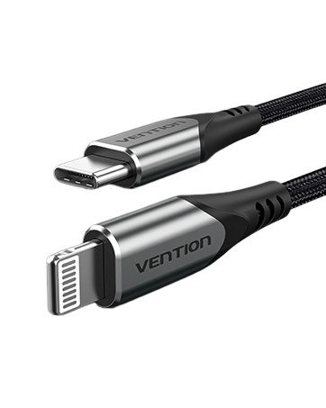 Vention USB Type C to Lightning Fast Charging Power Delivery Cable with 480 Mbps Data Speed MFi Certirfied Chip and Nylon Braided Cord (Purple) | (1M) | TACVF