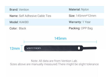 Vention Adjustable Self Adhesive Cable Tie Organizer for Charger, Earphones and USB Cable (KAKBO)