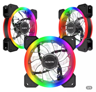 [CLEARANCE] Alseye CRLS 300DS 120mm LED Case RGB D Ringer Cooling Fans with 2pcs Multicolored LED Strips with Wireless Remote Control for PC Cabinets and Radiators
