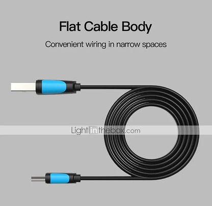 Vention USB 2.0 Male to Mini 1.5M USB Male Copper Conductor Data Cable High Speed Transmission for Laptop, PC, Camera, Charger (VAS-A14)