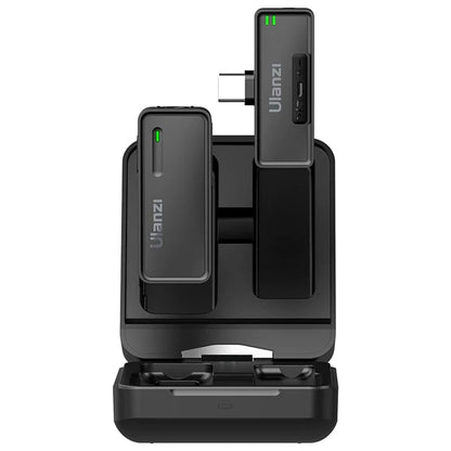 [CLEARANCE] Ulanzi UW-MIC 2.4GHz Wireless 1000mAh Lavalier Lapel Microphone System with Lightning Connector with Charging Case, LED Indicators, 100m Transmission Distance and  Noise Reduction Function Plug & Play for Mobile Phones and Devices