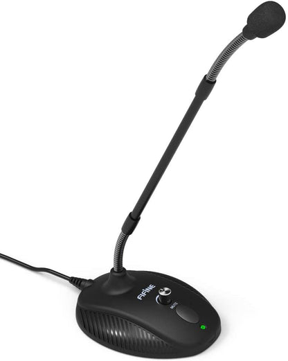 [CLEARANCE] Fifine K052 Desktop Gooseneck Microphone Mute Button with LED Indicator,USB Microphone for Windows and Mac Ideal for Gaming Streaming YouTube Podcast
