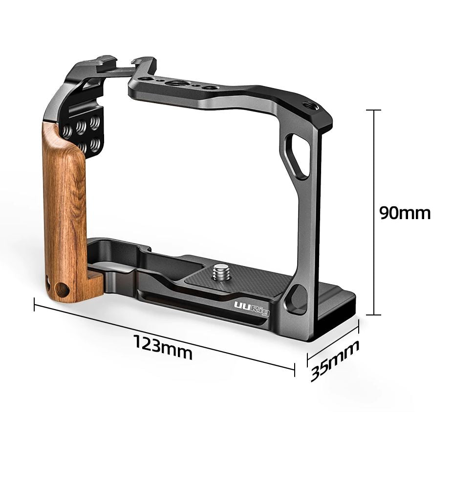 UURig by Ulanzi 2242 C-G100 Metal Cage Case for Panasonic G100 Vertical Shooting Protective Cage with Wooden Handle Extend Microphone