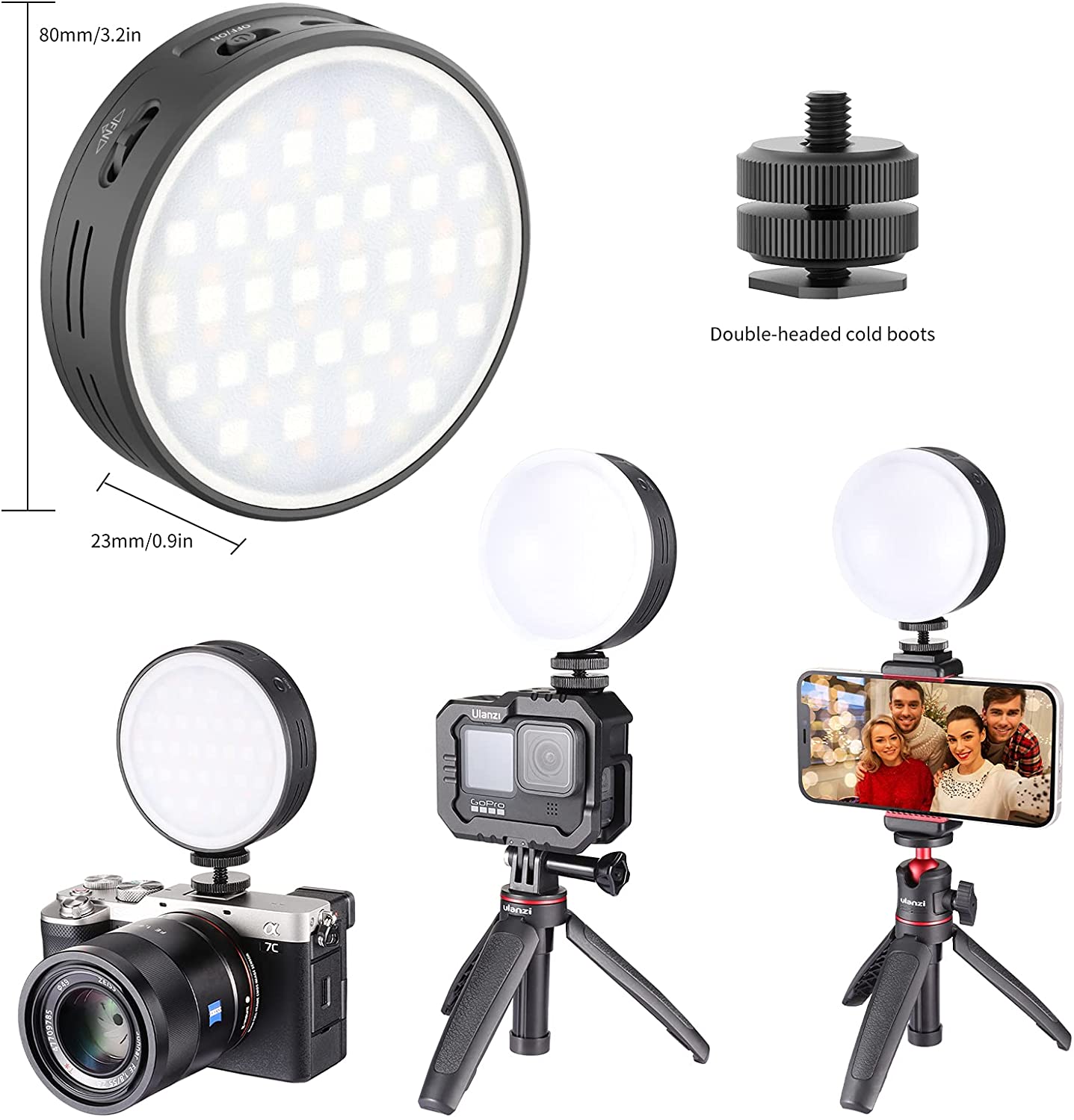 ULANZI R66 RGB 2500K 9000K Led Video Light, 2000mAh Rechargeable for Live Lighting, Photography, Portrait Food Shooting