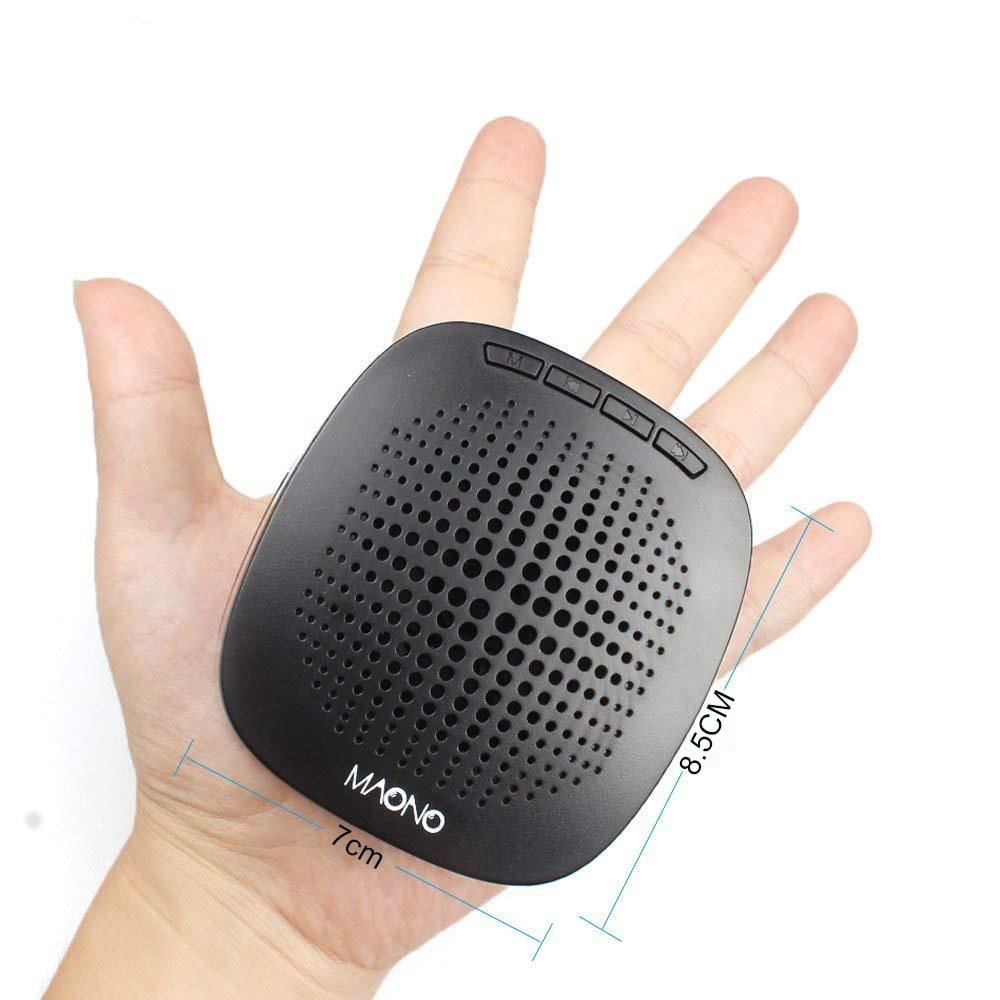 Maono AU-C03 Portable Rechargeable Voice Amplifier with Wired Headband Microphone, Speaker and Waistband, Support MP3/TF/SD Card and Aux-in Black