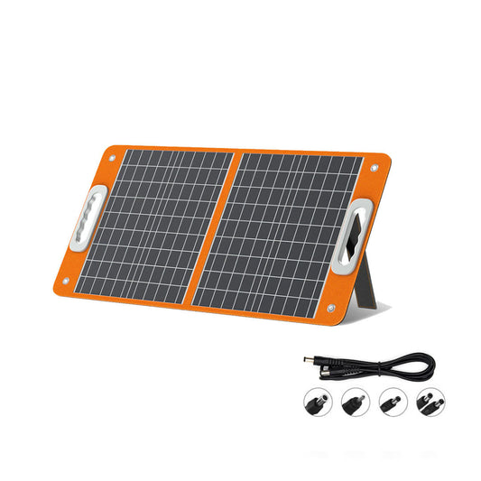 Flashfish 60W Foldable Solar Panel With DC Output, USB Type C, USB A Slot and 3 DC Adapter Connectors for Home and Travel |TSP60W