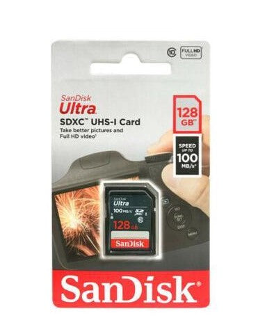 SanDisk Ultra SD Card UHS-I SDXC Class 10, 100MB/s Read and Write Speed (128GB) | SDSDUNR