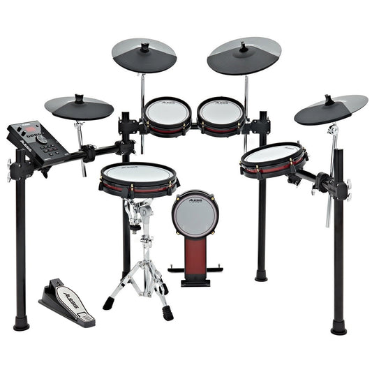 Alesis Crimson II SE 9-Piece Electronic Drum Kit With Mesh Heads, MIDI In/Out, Dual-Zone Mesh Pads, Triple-Zone Ride, Cymbals with Choke, Double Kick Compatible