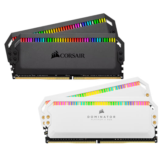 CORSAIR Dominator Platinum iCUE RGB 16GB (8GB x2) DDR4 C18 with 3200MHz Base Speed, Overclockable Speed and Optimized for Intel XMP 2.0 and AMD Radeon CPUs for Desktop PC Computer (Black, White) | CMT16GX4M2E3200C16 CMT16GX4M2E3200C16W