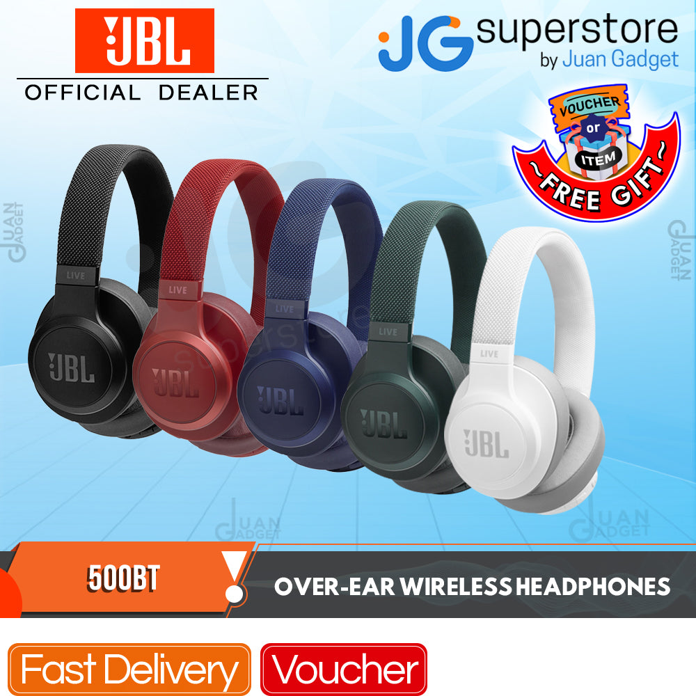 [CLEARANCE] JBL LIVE 500BT Wireless Over-Ear Bluetooth Headphones Foldable 30h Playtime with Mic Ambient Aware TalkThru Wired Mode Multipoint Support