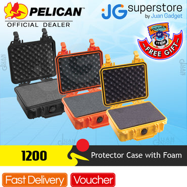 Pelican Protector Case Watertight Dustproof Hard Case with Pick N' Pluck Foam Automatic Pressure Valve | Model 1200