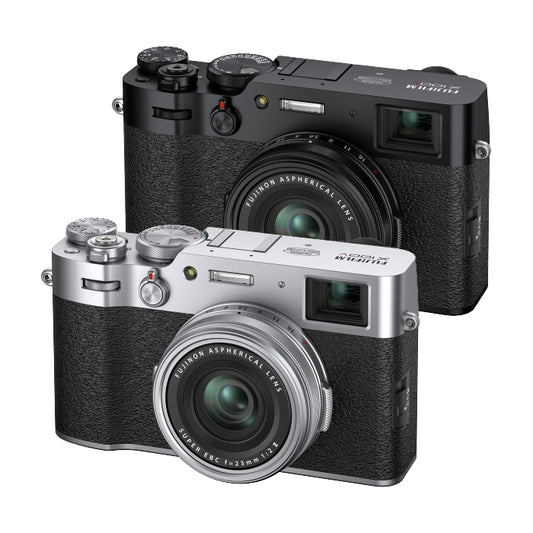 Fujifilm X100V APS-C Mirrorless Digital Camera with Fujinon 23mm F/2 Wide-Angle Prime Lens, Touchscreen LCD, Wireless Connectivity and Film Simulation Modes (Black, Silver) | JG Superstore
