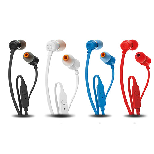 JBL Tune 110 Wired In-Ear Headphones with 9mm Dynamic Pure Bass Quality Sound, In-Line Remote Control and Microphone (Black, Blue, Red, White)