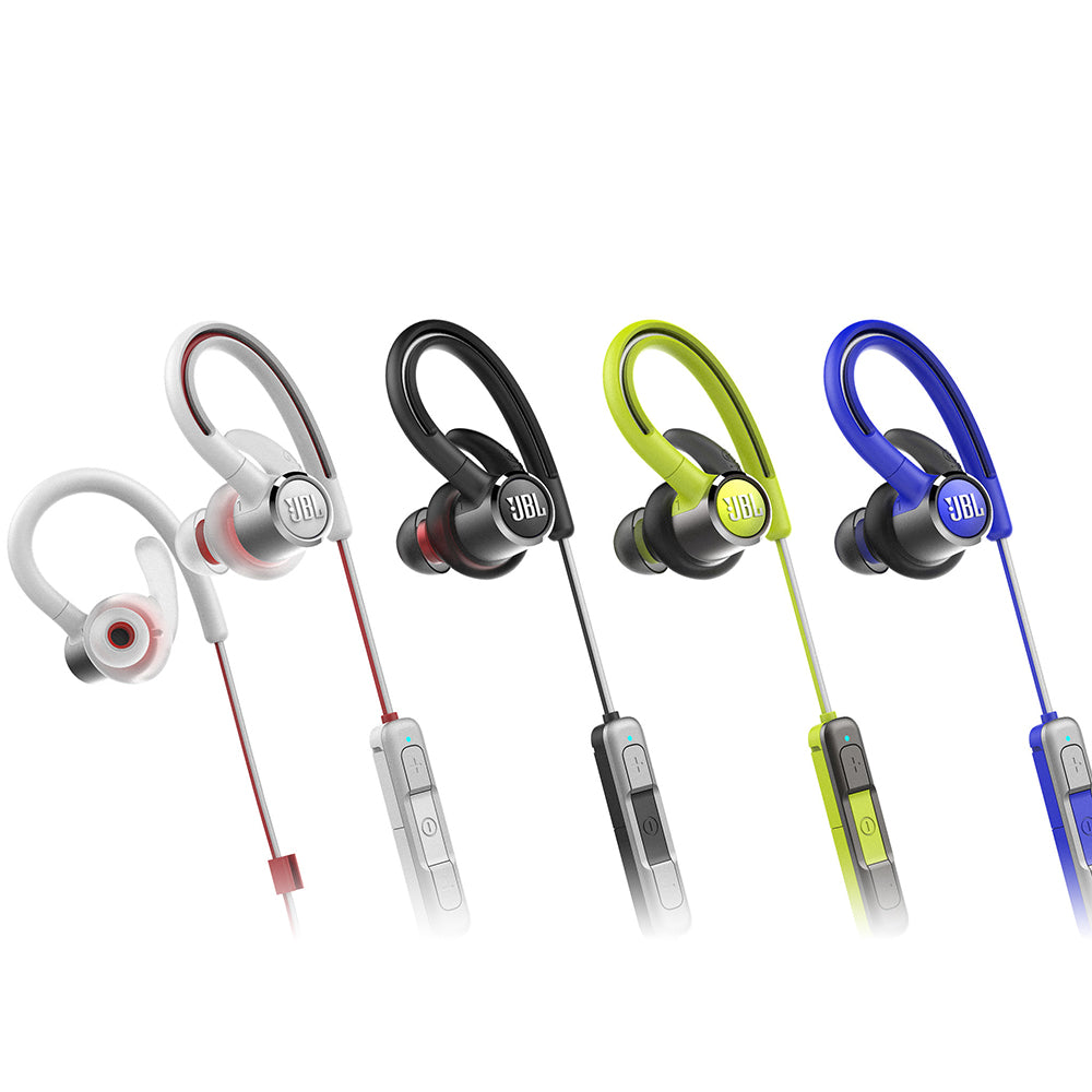 JBL Reflect Contour Wireless Bluetooth Sports Earphones with IPX5 Water Resistance, 10 Hr Total Playtime, and Ergonomic Interchangeable Ear Tips (Black, Blue, Green, White)