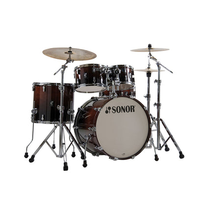 SONOR AQ2 Series 5-Piece Maple Wood Drum Kit Set with Chrome Plated  Hardware Finish (Bass Drum, Snare, Toms, Floor Tom) (Brown Fade, Transparent Stain Black, Aqua Silver Burst, Titanium Quartz)