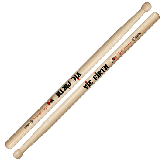 Vic Firth Ralph Hardimon Signature Hickory Wood Drumsticks Oval Tip Marching Tenor / Swizzle Sticks for Drums and Cymbals | SRHTS/W