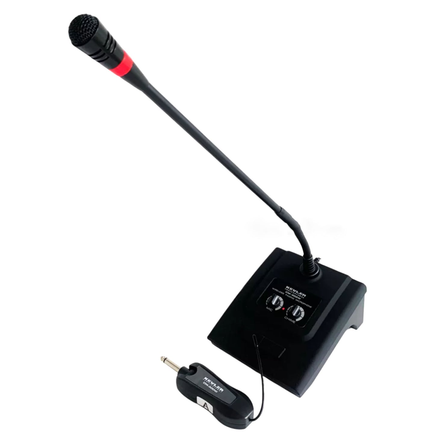 KEVLER CM-300W Supercardioid Condenser Conference Wireless Gooseneck Microphone with Receiver, Volume Control, AUX Input and Record and Chime Function for Paging, Meetings and Public Speaking