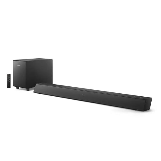 Philips 15W Dual Channel Bluetooth Wireless Soundbar Speaker with Wireless Deep Bass Subwoofer, AC IN, USB-A 2.0, HDMI ARC Slot, Optical Audio Cable Input and 3.5mm AUX IN (TAB5305/37)