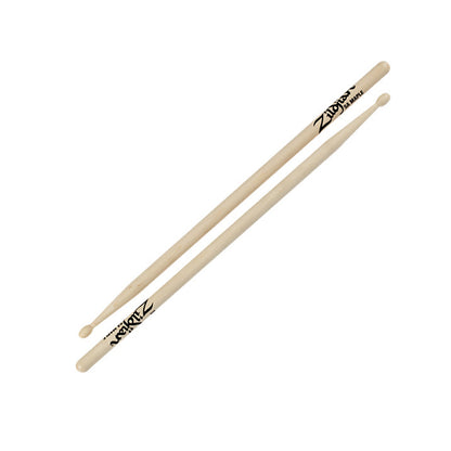 Zildjian 5A Maple Wood Drumsticks Oval Tip for Drums and Cymbals ( Natural, Green/White) | Z5AM, Z5AMDG