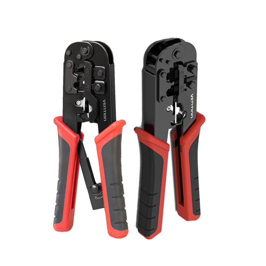 Vention Multifunctional 4P / 6P / 8P Crimping Tool with Crimper Cutter Stripper Plier and Rachet for RJ45 Lan Network Cable | KEAB0, KEDB0