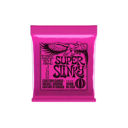 Ernie Ball Super Slinky Bright Gauge Nickel Wound Electric Guitar Strings Set (.09- .042mm) | 2223