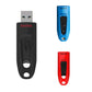 SanDisk Ultra Multi Region USB 3.0 Flash Drive with 130mb/s Read Speed (Black, Blue, Red) (Available in 16GB, 32GB, 64GB, 128GB, 256GB)