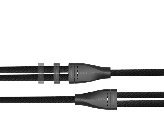 Vention AUX 3.5mm Male to AUX 4-Pole Dual 3.5mm Female 0.3-Meter Cotton Braided (BBM) Stereo Splitter Cable For Mobile Phones, PC, Laptops, Speakers