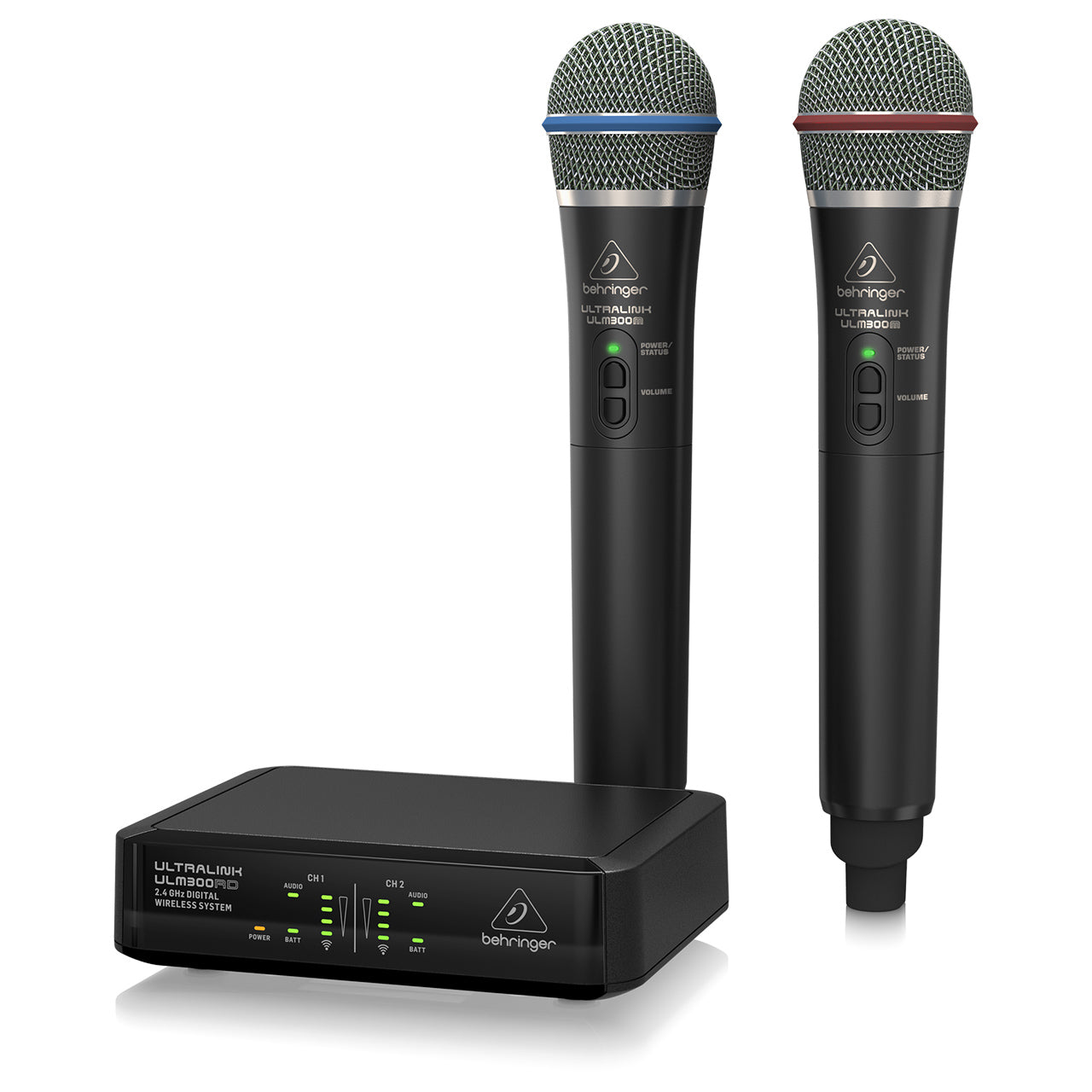 Behringer Ultralink ULM302MIC Dual Digital Wireless Microphone System High-Performance 2.4GHz with Receiver 60m Range