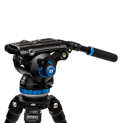 Benro A373F Aluminum 3-Section Single-Tube Tripod with S8Pro Fluid Video Head for Professional Photo and Video Production | A373FBS8PRO