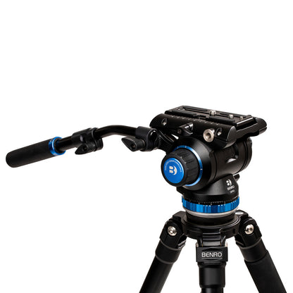 Benro A373F Aluminum 3-Section Single-Tube Tripod with S8Pro Fluid Video Head for Professional Photo and Video Production | A373FBS8PRO