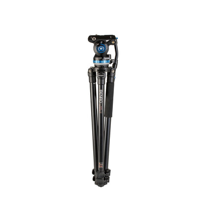 Benro A373F Aluminum 3-Section Single-Tube Tripod with S8Pro Fluid Video Head for Professional Photo and Video Production | A373FBS8PRO