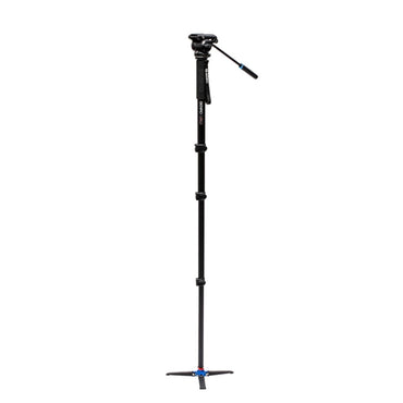 Benro A48F Travel Flip Lock Monopod and S4PRO Fluid Video Head with 4Kg Load Capacity, 3 Leg Base, Pan Arm, Camera Plate and Carrying Case for Mirrorless and DSLR Cameras | A48FDS4PRO