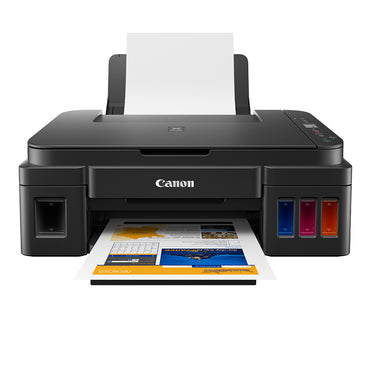 Canon PIXMA G2010 Refillable Inkjet Printer with 1200DPI Printing Resolution, Ink Efficient Feature, 100 Max Sheets, LCD Display and Borderless Printing for Office and Home Use