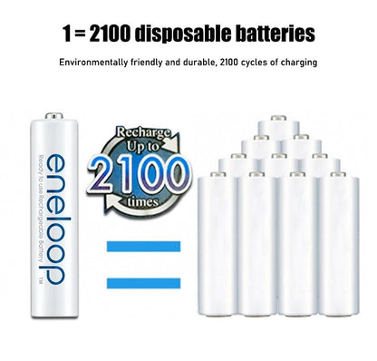 Panasonic eneloop BK-4MCCE/4ST AAA Rechargeable Battery Pack of 4 (White) in Shrink Pack