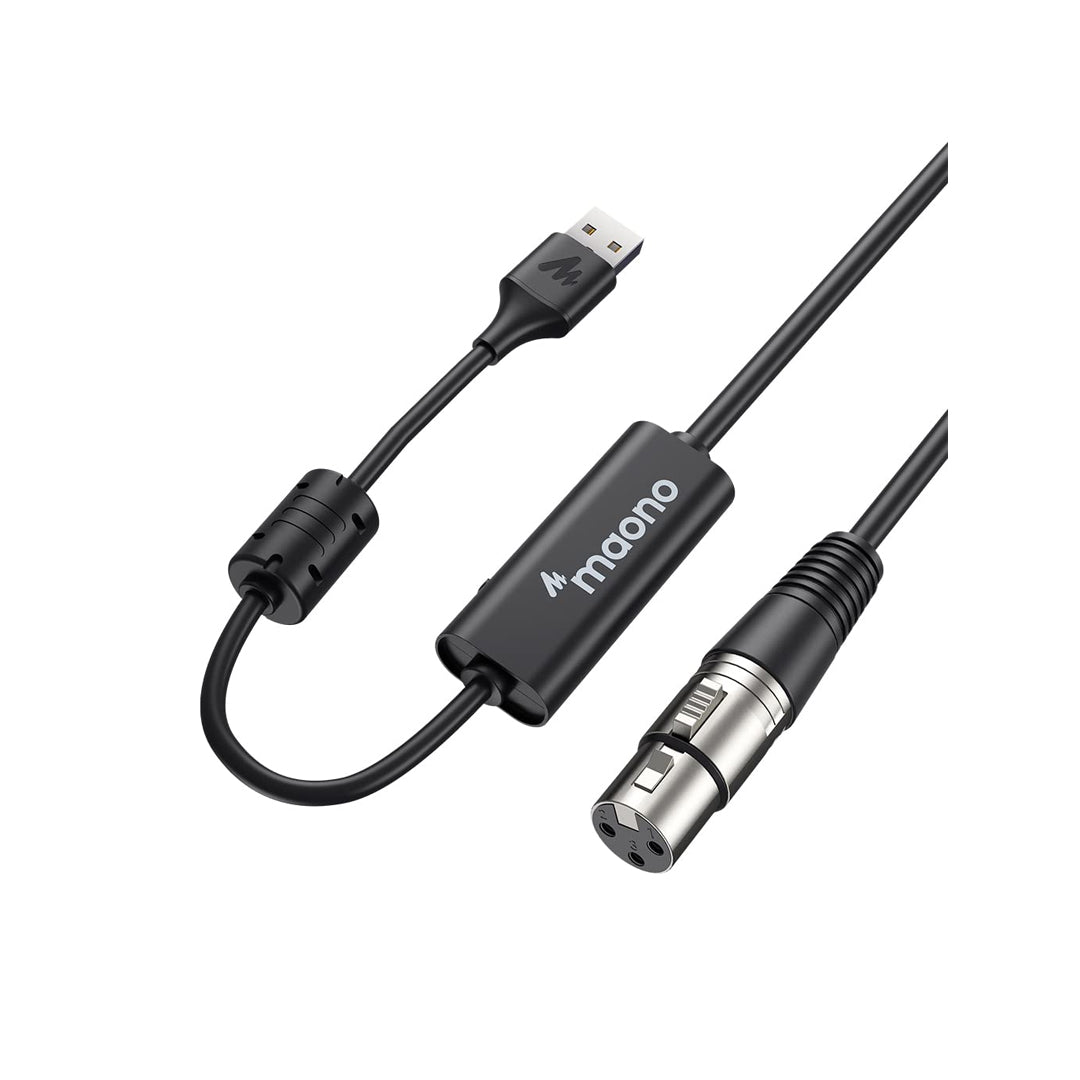 Maono XU01 USB Male to XLR Female Microphone Cable 3ft with 48V Phantom Power for Audio Interface, Production and Recording