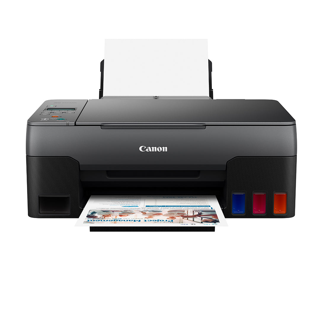 Canon PIXMA G2020 Easy Refillable Inkjet Printer with 1200DPI Printing Resolution, Ink Efficient Feature, 100 Max Sheets, 2-Line LCD Display and Easy Replaceable Cartridge for Office and Home Use