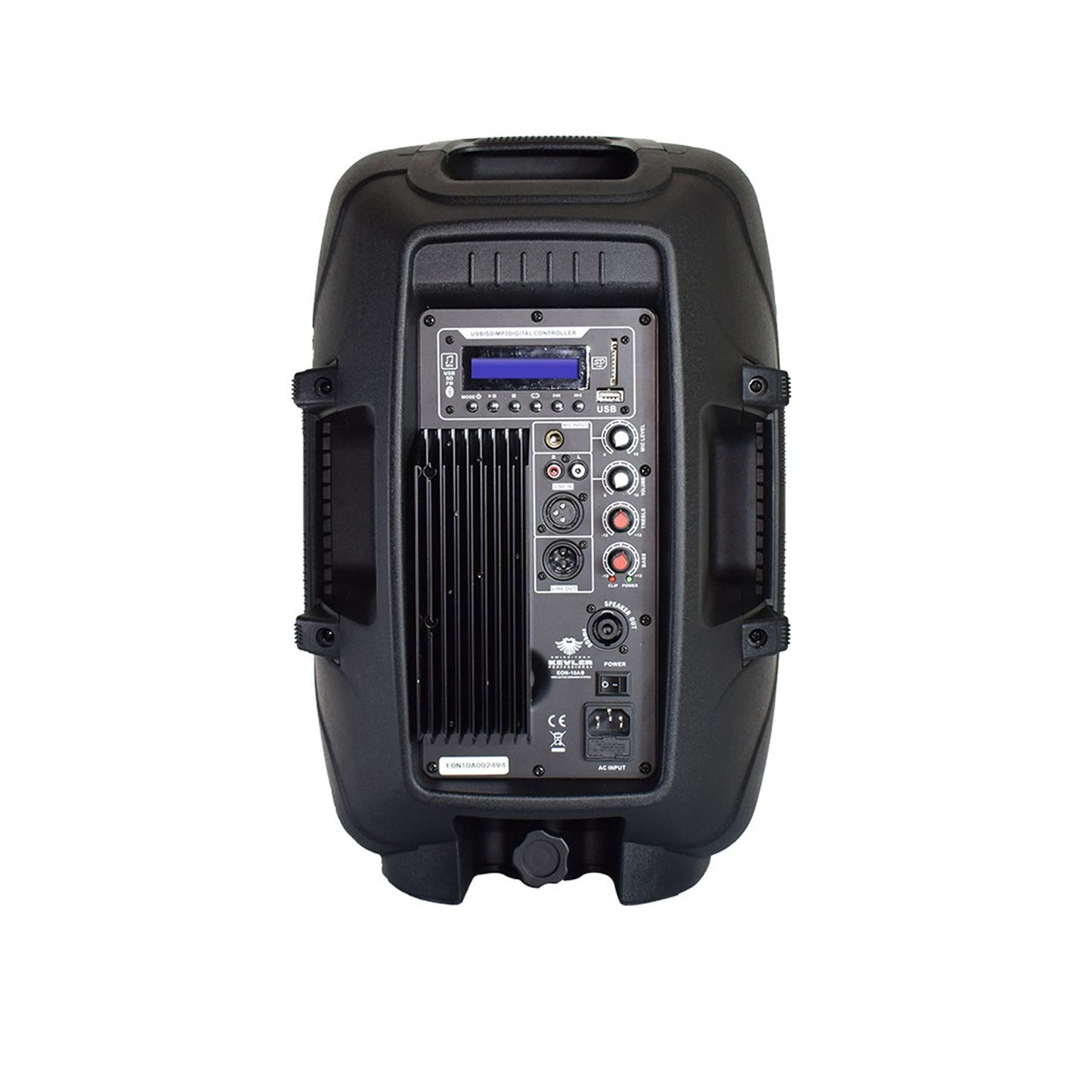 KEVLER EON-10A 10" 300W 2-Way Full Range Active Loud Speaker with LCD Display and Class D Amplifier, Built-In USB Port / FM / Bluetooth Function, XLR Line / 2 Mic / RCA I/O and Speaker Out