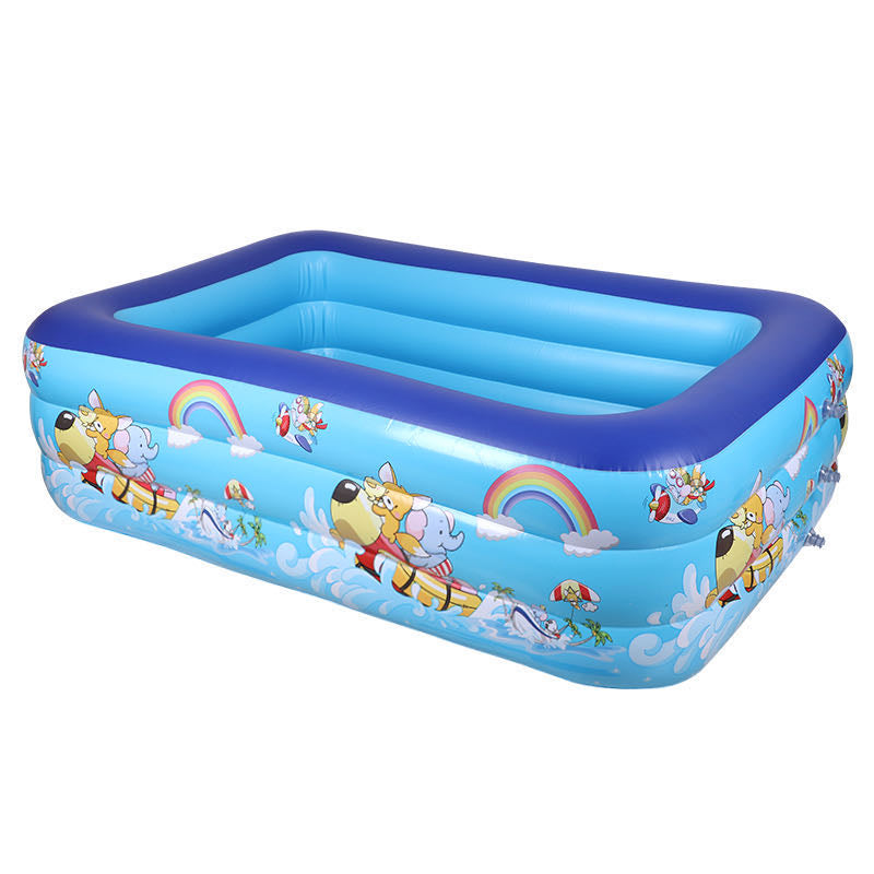 UCassa 3-Layer Inflatable Kiddie Swimming Pool with Max 2ft Depth with Cute Animal Design Summer Outdoor for Kids (Small, Medium, Large)