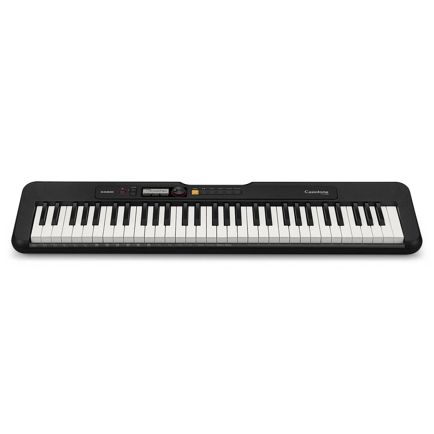 Casio CT-S200 61-Key Portable Piano Keyboard with USB-MIDI Connectivity, LCD Screen, Auto-Accompaniment, Built-in Songs/Tones/Rhythms (Black, Red)