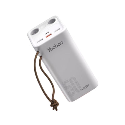 [CLEARANCE] Yoobao H5 Portable 50000mAh Power Station Powerbank PD22.5W Power Delivery Two-Way Quick Charge with 3 output and 2 LED Flashlight for Smartphone and Tablets (White)