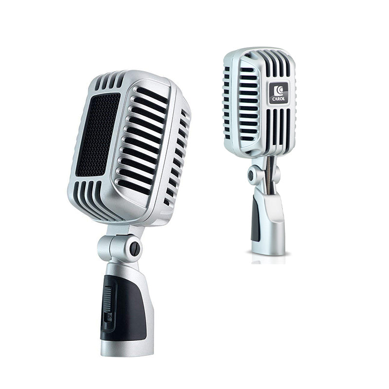 CAROL CLM-101 Classic Retro Dynamic Dual Supercardioid Vocal Microphone  with Adjustable Hinge and Slide Switch for Live Stage Performance & Studio  ...